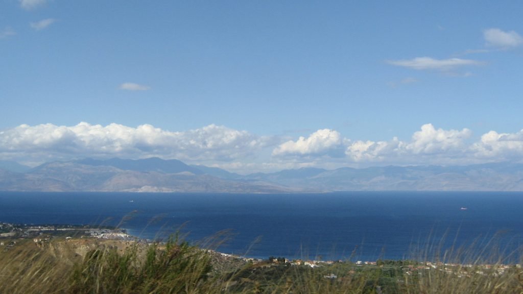 Aigeira - View to Korinthian Gulf from the main road near Paliokatona - c. 2008