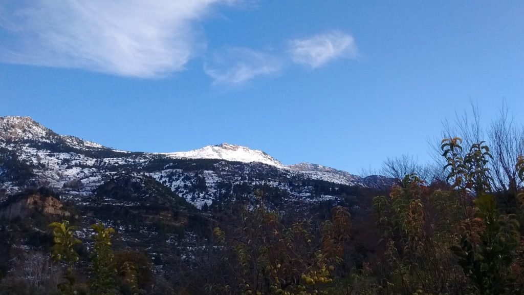 Aigeira - Oasi View towards Snow Capped Mount Evrostina - c. 2017