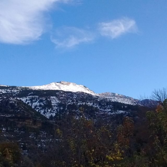 Aigeira - Oasi View towards Snow Capped Mount Evrostina - c. 2017